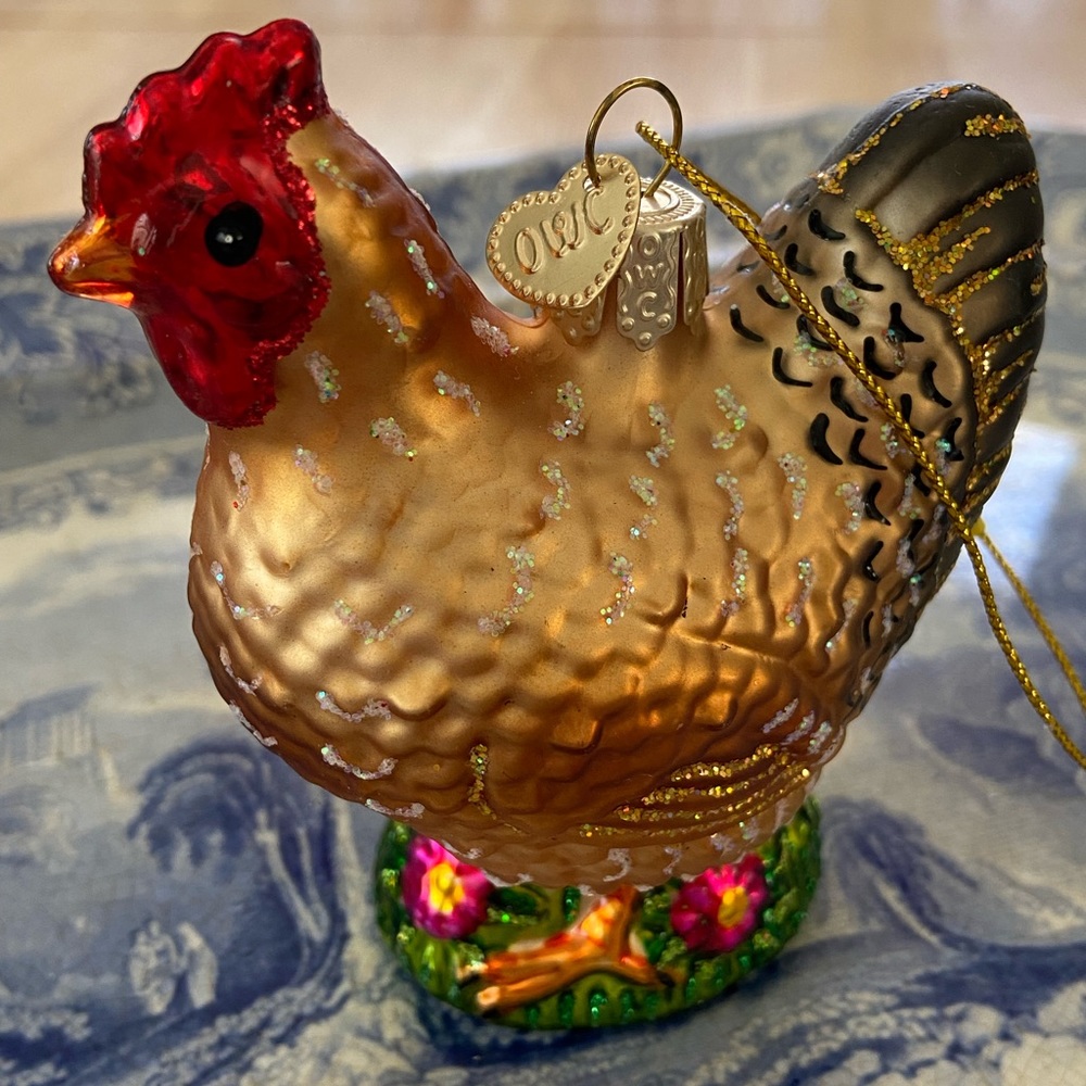 Glass Spring Chicken Ornament